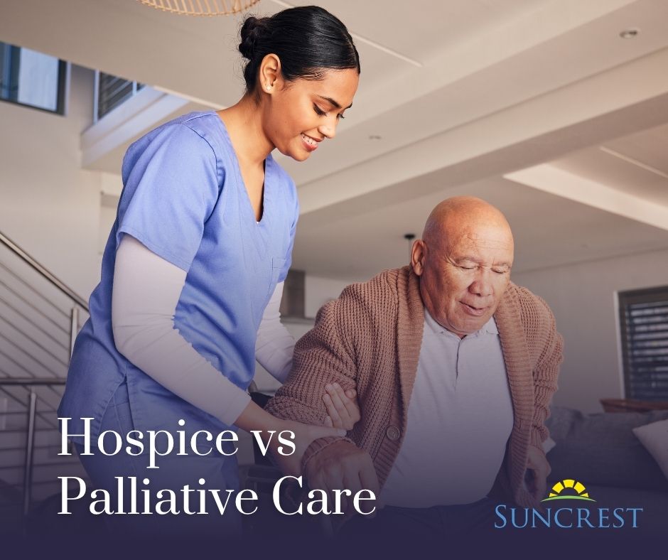 Hospice vs Palliative Care comparison showing the differences between end-of-life care options