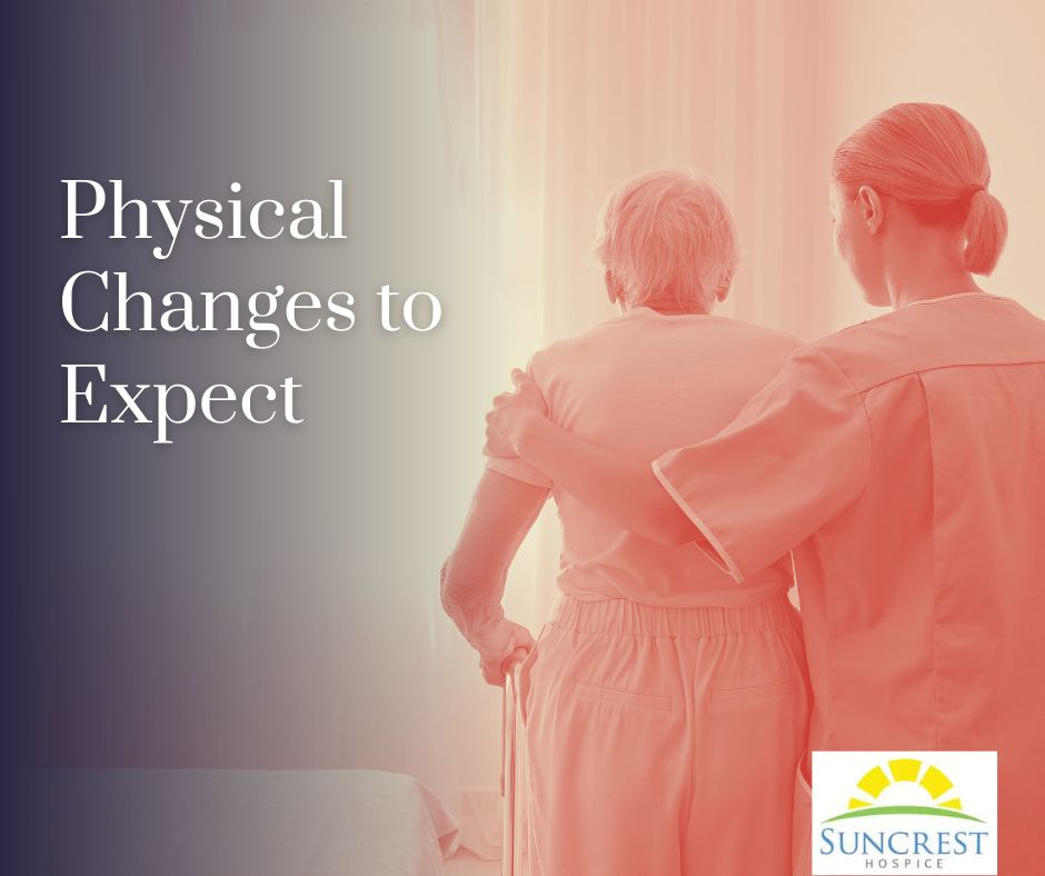 Chart showing physical changes to expect in the final days of life
