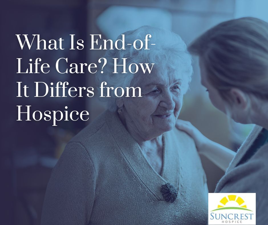 Family and hospice nurse discussing end-of-life care options
