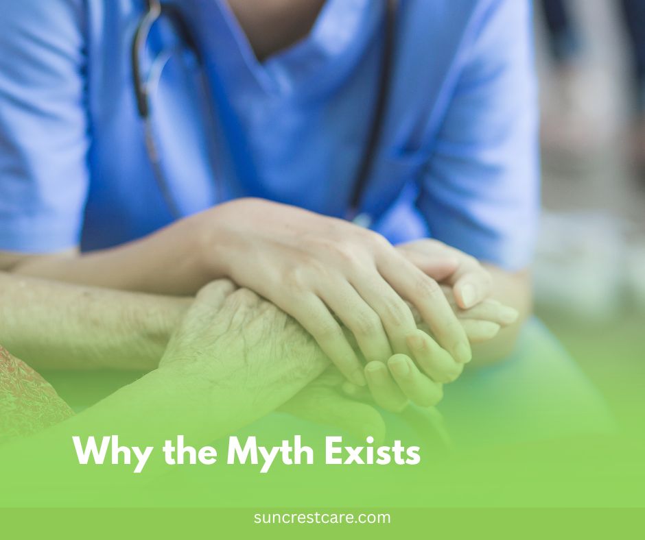 Graphic addressing the myth that hospice hastens death